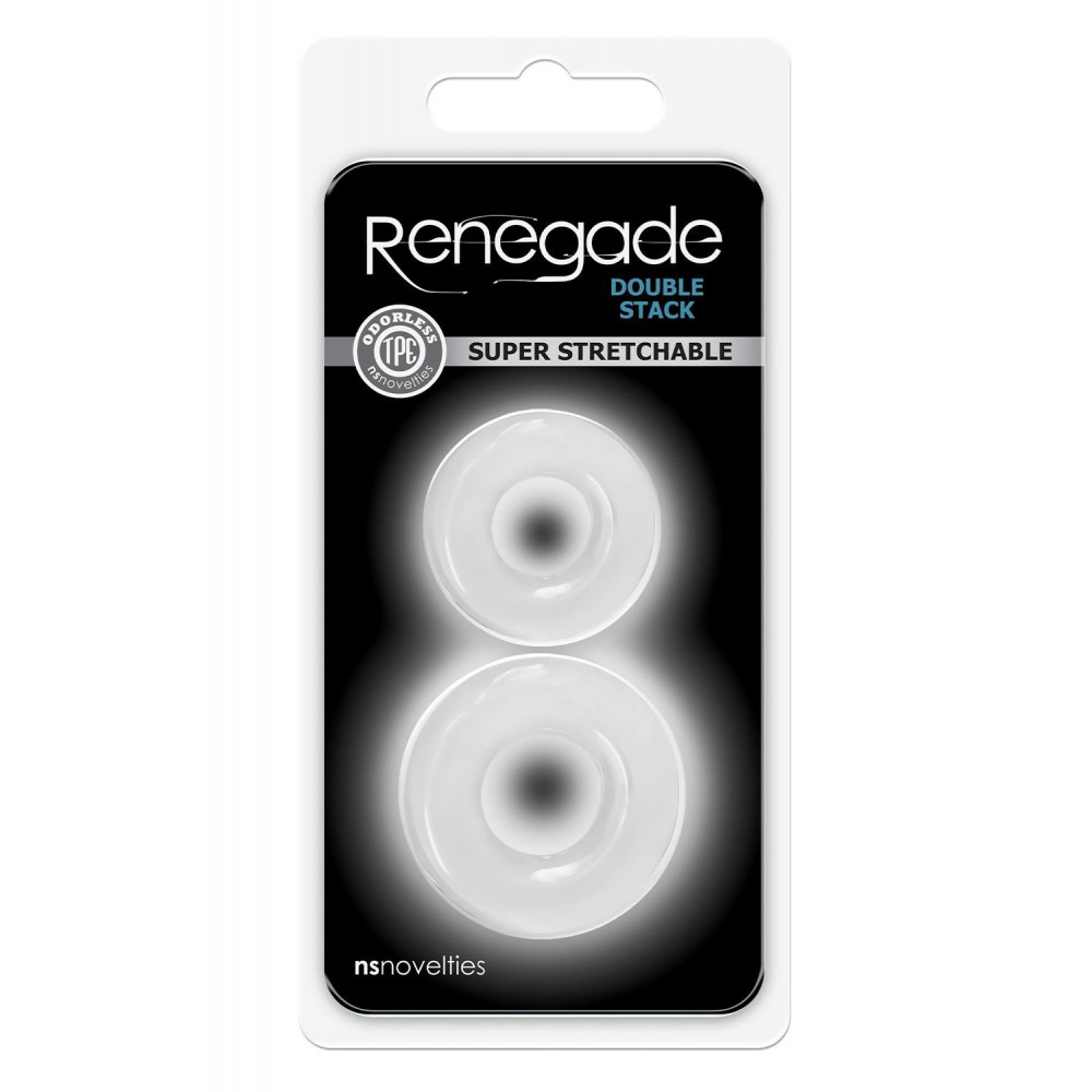 Секс игрушки - Растягивающиеся эрекционные кольца для пениса NS Novelties Renegade прозрачные 1