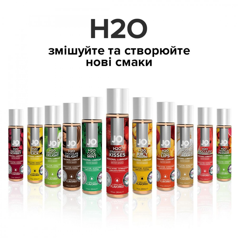 Оральные смазки - Смазка на водной основе System JO H2O — Strawberry Kiss (120 мл) без сахара, растительный глицерин 1