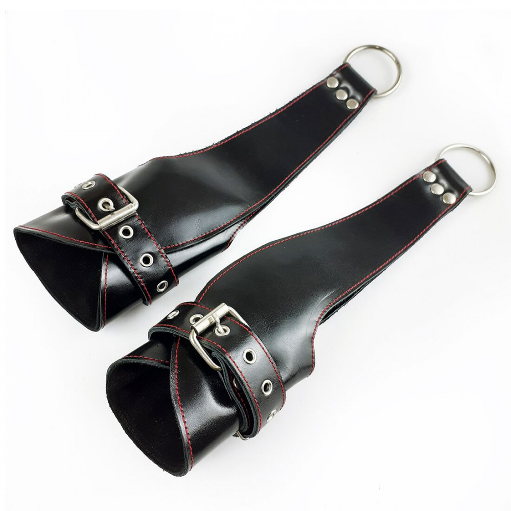   Аксессуары - Поручи для подвеса  Fetish Hand Cuffs For Suspension из натуральной кожи 4