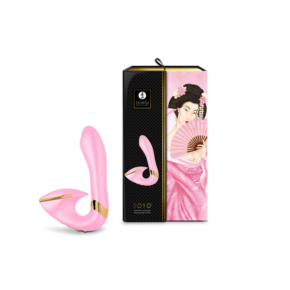Вибратор - Вагинально-клиторальный вибратор Shunga Soyo Light Pink 3