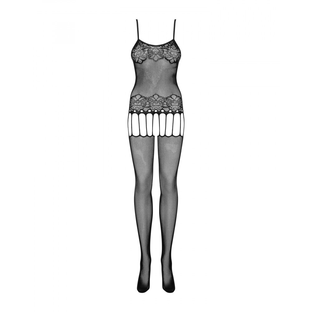Бодистокинг - Бодистокинг Obsessive Bodystocking F235 S/M/L, тонкие подвязки, нежный декор, сеточка 3