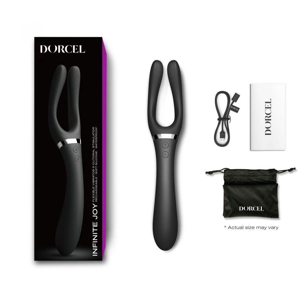 Вибраторы для пар - Вибратор-стимулятор Dorcel INFINITE JOY BLACK, многофункциональный, унисекс 2