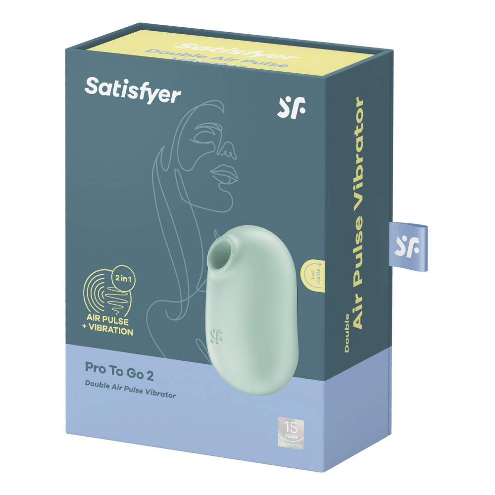 Вибраторы вакуумные - Вакуумный стимулятор с вибрацией Satisfyer Pro To Go 2 Mint 1