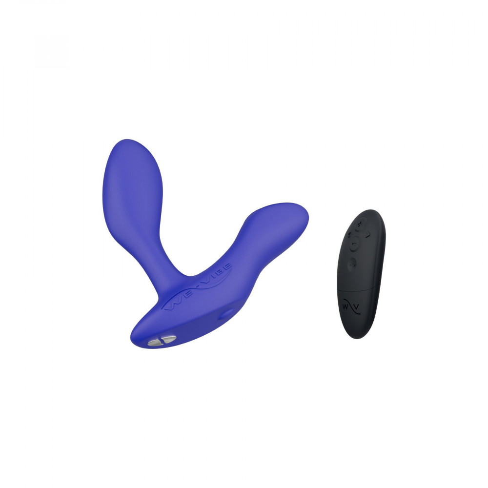 Массажёры простаты с вибрацией - Смарт-вибромассажер простаты We-Vibe Vector+ ROYAL BLUE, пульт ДУ, регулируемый угол наклона