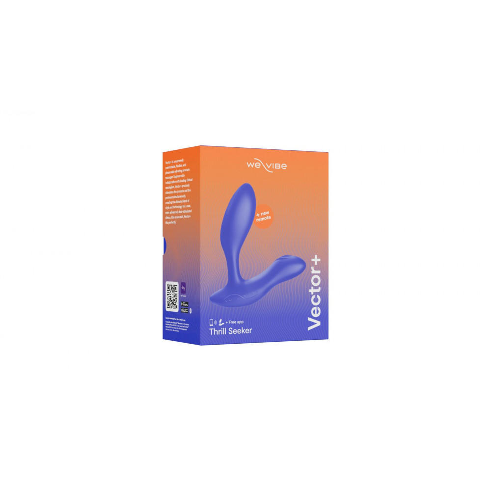 Массажёры простаты с вибрацией - Смарт-вибромассажер простаты We-Vibe Vector+ ROYAL BLUE, пульт ДУ, регулируемый угол наклона 2