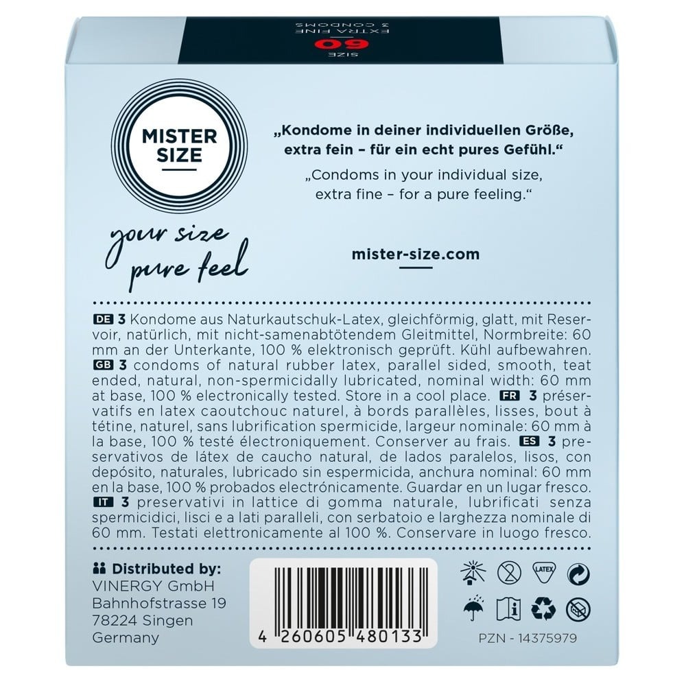 Презервативы - Презервативы Mister Size 60mm pack of 3 4