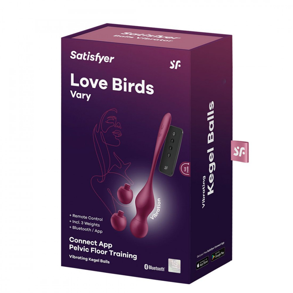 Вагинальные шарики - Вагинальные шарики с вибрацией Satisfyer Love Birds Vary Connect App 5