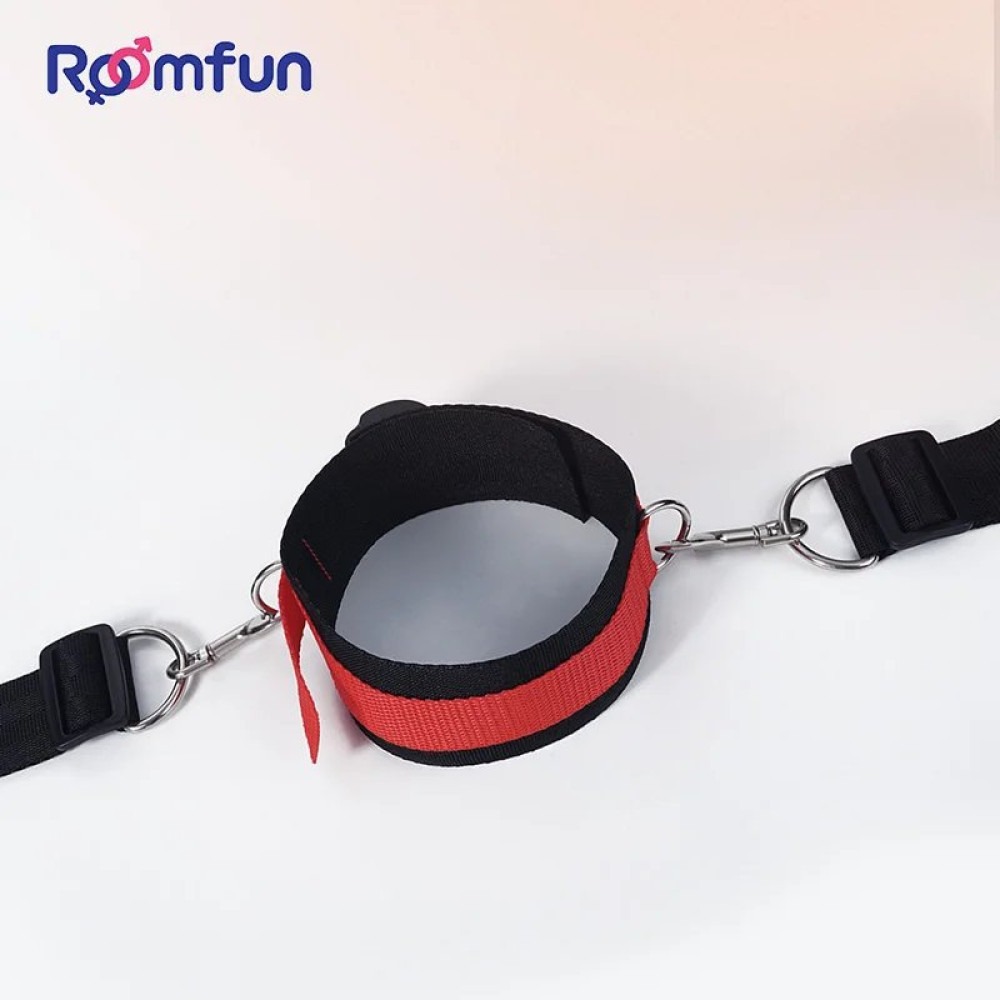 БДСМ игрушки - Система фиксации для кровати Roomfun Bedroom Bondage красно-чёрная 2