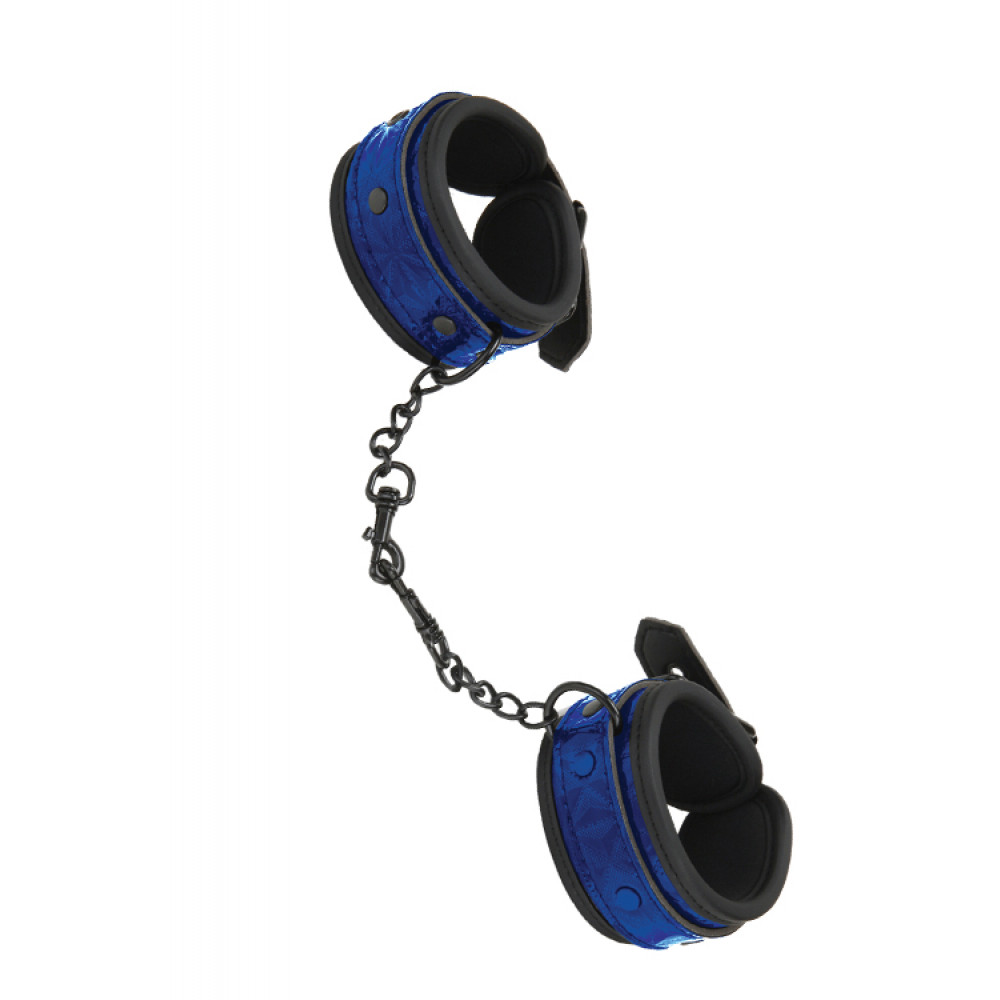 Наручники, веревки, бондажы, поножи - Система фиксации WHIPSMART DIAMOND HAND CUFF BLUE