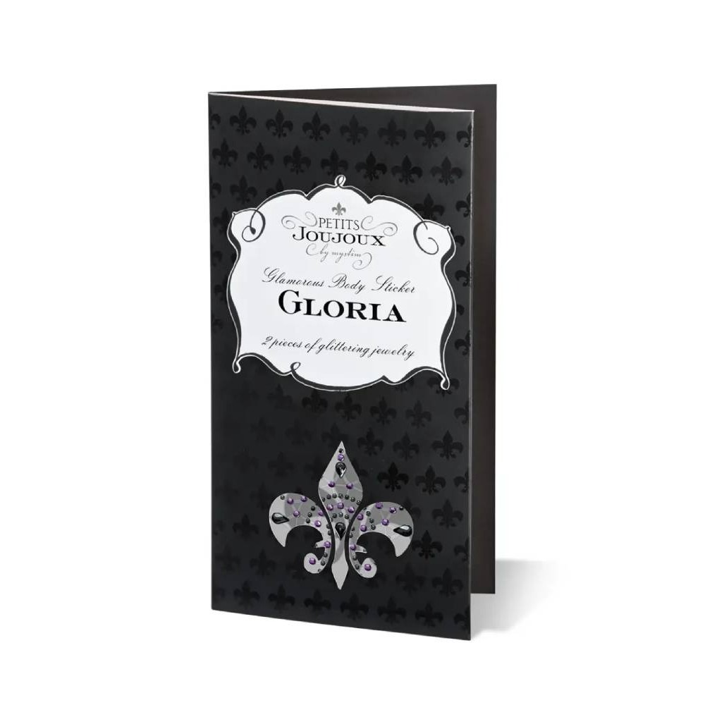 Эротическое белье - Украшения со стразами для груди Gloria Petits Joujoux, фиолетово-черные 1