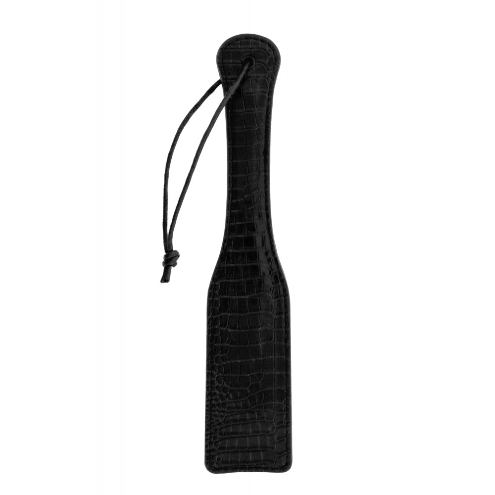 Плети, стеки, флоггеры, тиклеры - Шлепалка BLAZE LUXURY PADDLE CROCO BLACK