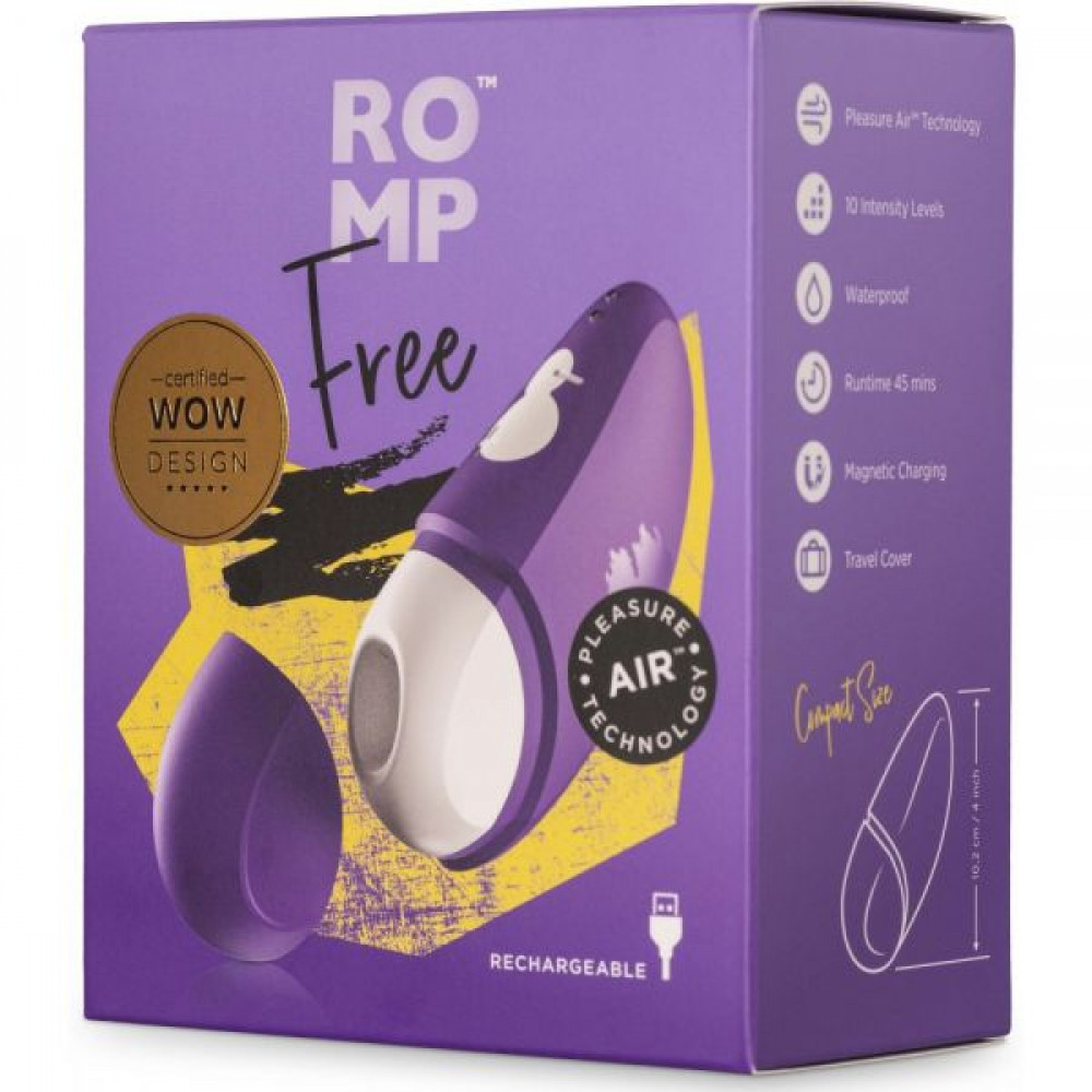 Клиторальный вибратор - Вакуумный клиторальный стимулятор Romp Free Violet 4