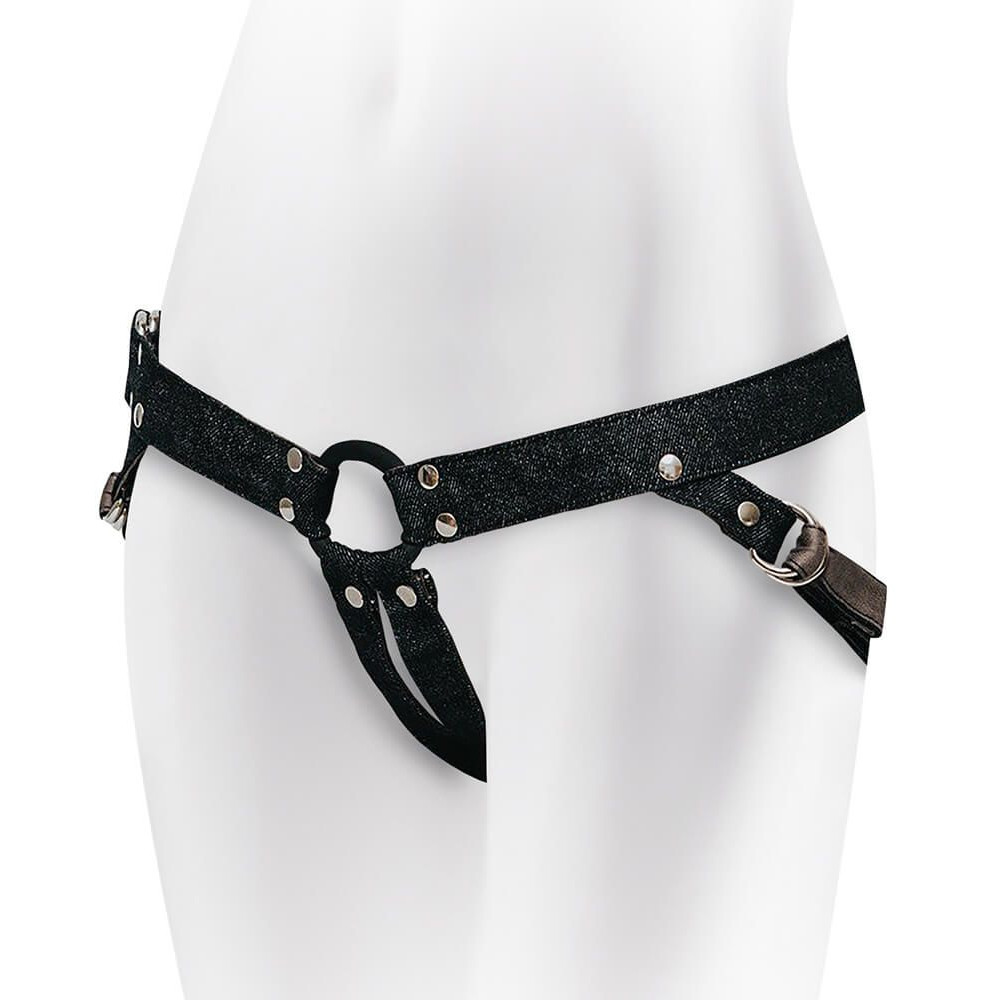 Трусики для страпонов - Джинсовые трусики для страпона Adrien Lastic - Lastic Strap-on