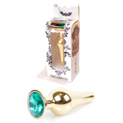 Анальная пробка Boss Series - Jewellery Gold BUTT PLUG Green, BS6400069
