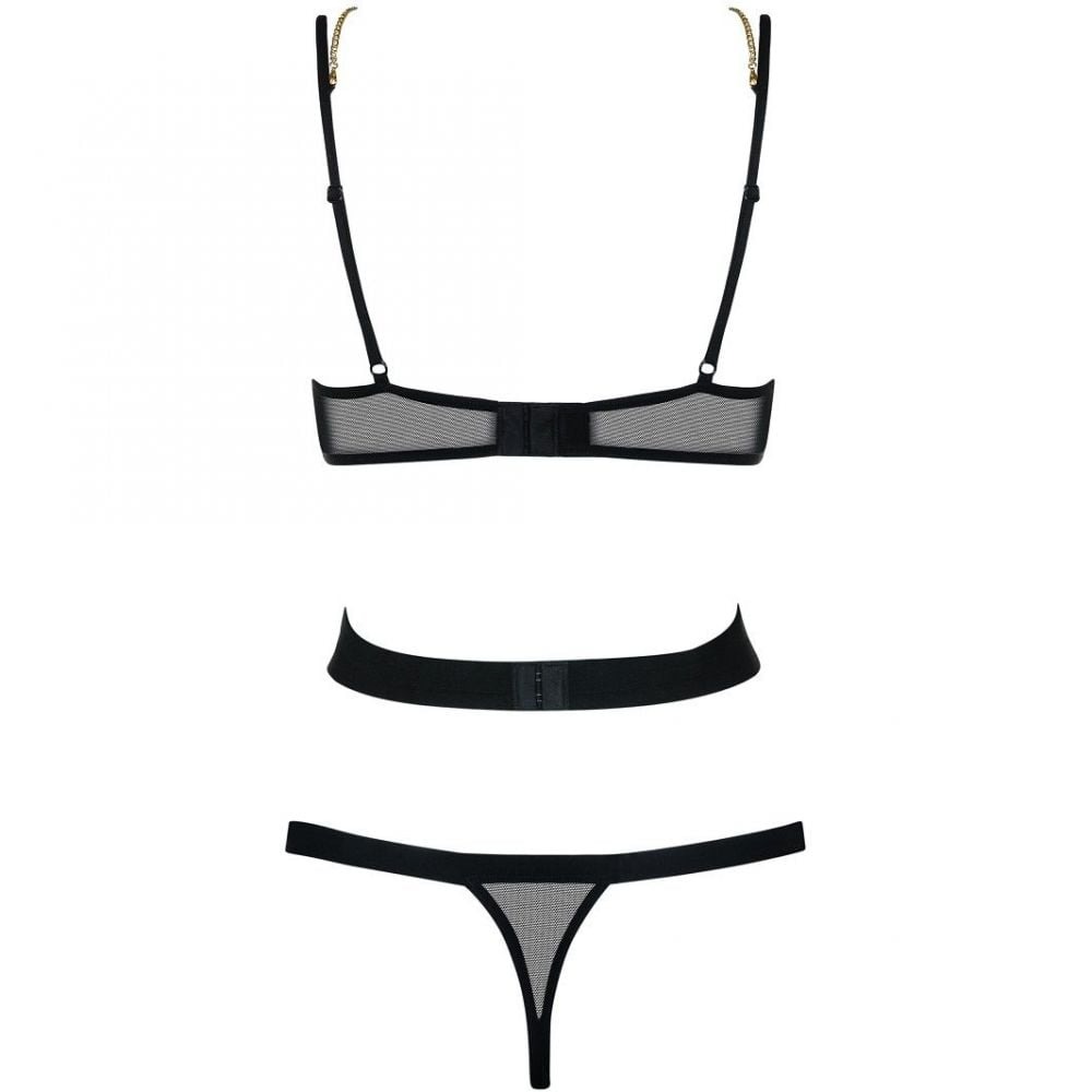 Эротическое белье - Боди со шлейками черный Obsessive BONDY TEDDY S/M 1