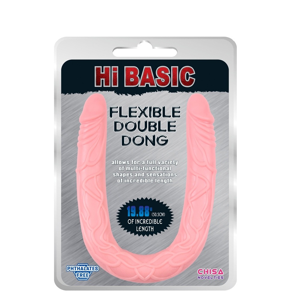 Секс игрушки - Двусторонний реалистичный фаллоимитатор Chisa HI BASIC, телесный 1