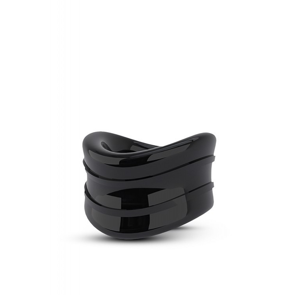 Секс игрушки - Эрекционная насадка Stay Hard Beef Ball Stretcher Snug черная, 3.8 см