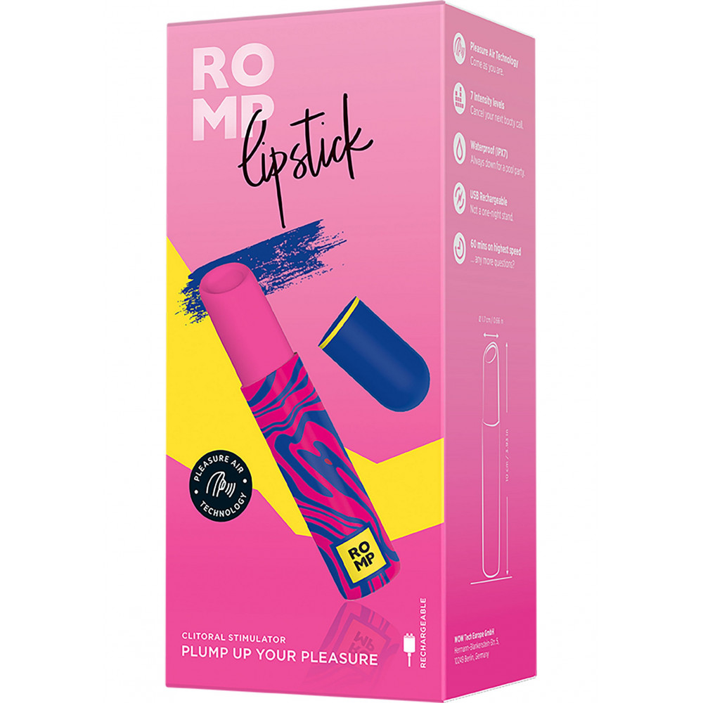 Секс игрушки - Клиторальный вибратор Romp Lipstick в виде губной памады, розовый 10