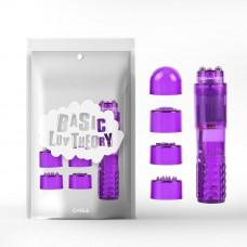 Мини вибратор с насадками CHISA THE ULTIMATE MINI-MASSAGER- фиолетовый