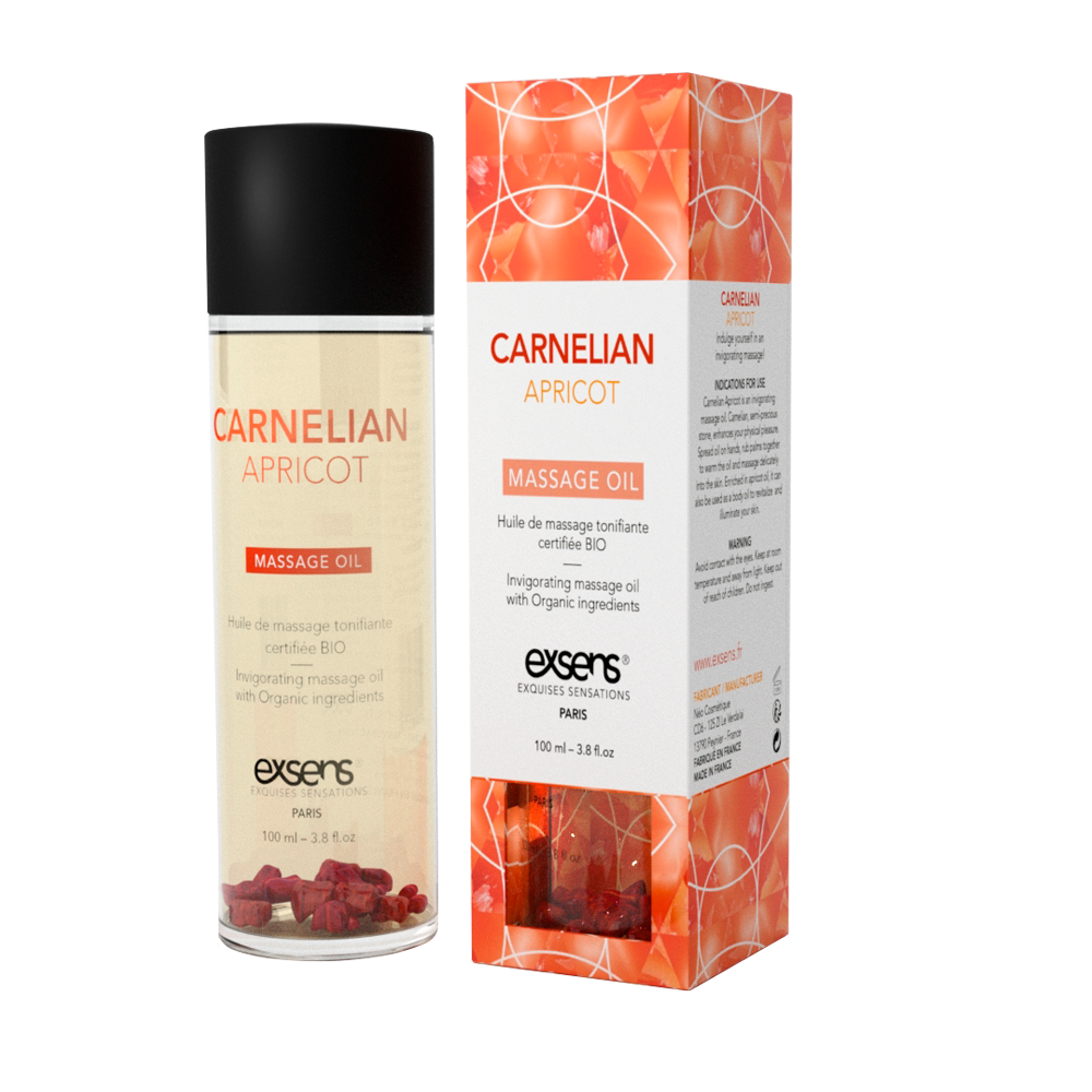 Массажные масла - Массажное масло EXSENS Carnelian Apricot (бодрящее с сердоликом) 100мл, натуральное