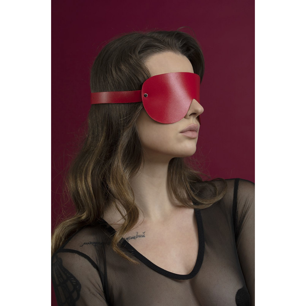 Маски - Маска на глаза Feral Feelings - Blindfold Mask, натуральная кожа, красная 2
