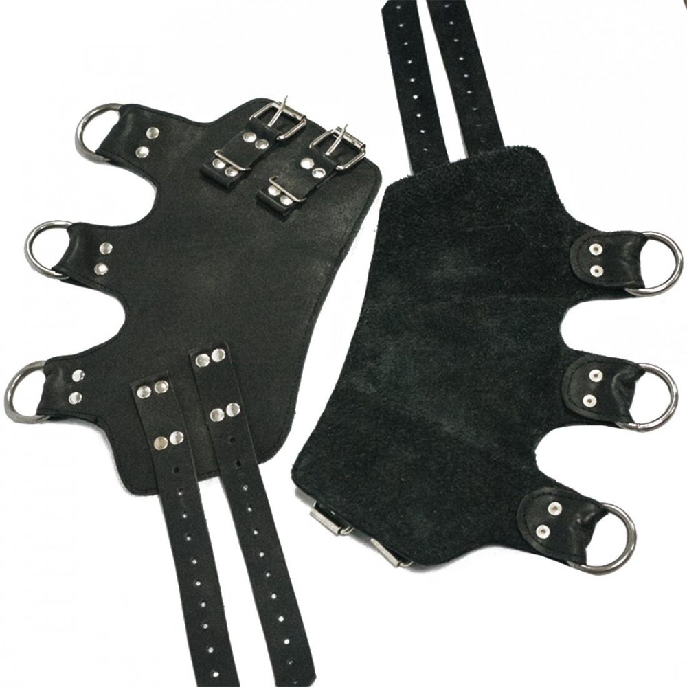   Аксессуары - Поножи манжеты для подвеса за ноги Leg Cuffs For Suspension из натуральной кожи, цвет черный 3