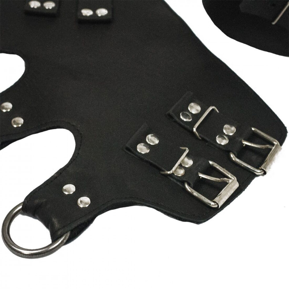   Аксессуары - Поножи манжеты для подвеса за ноги Leg Cuffs For Suspension из натуральной кожи, цвет черный 1