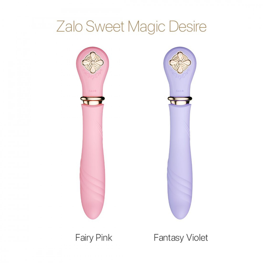 Вибраторы пульсаторы - Пульсатор с подогревом Zalo Sweet Magic - Desire Fantasy Violet, турбо режим 2