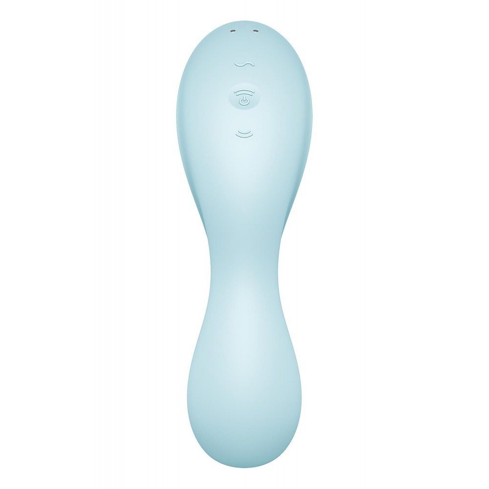 Вибраторы вакуумные - Вакуумный смарт-стимулятор с вибрацией Satisfyer Curvy Trinity 5 (Blue), управление со смартфона 2