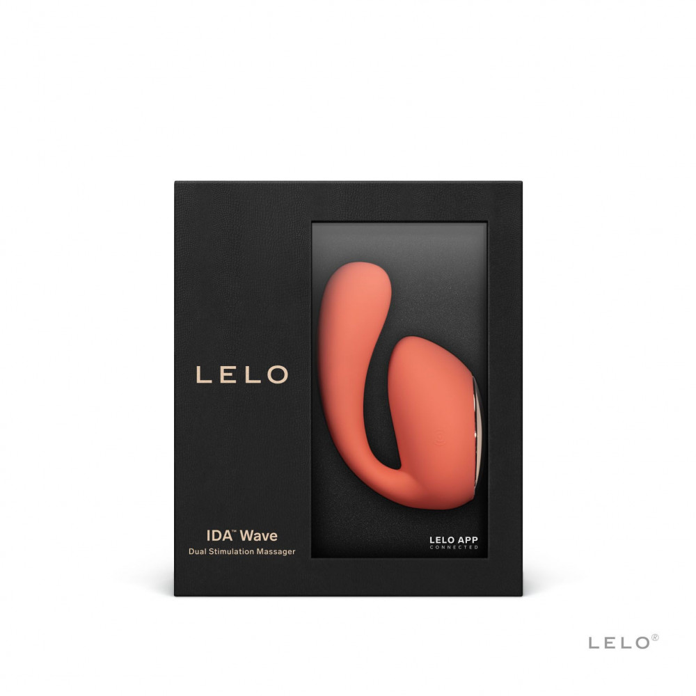 Вибраторы для пар - Смарт-вибратор LELO Ida Wave Coral Red, вагинально-клиторальный, технология WaveMotion, 2 мотора 1