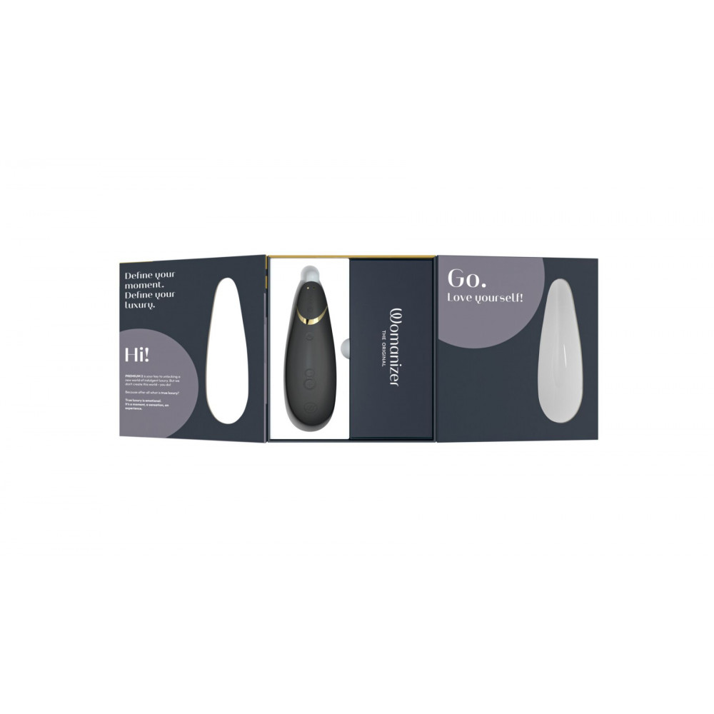 Вибраторы вакуумные - Вакуумный клиторальный стимулятор Womanizer Premium 2 - Black, функции Autopilot и Smart Silence 3