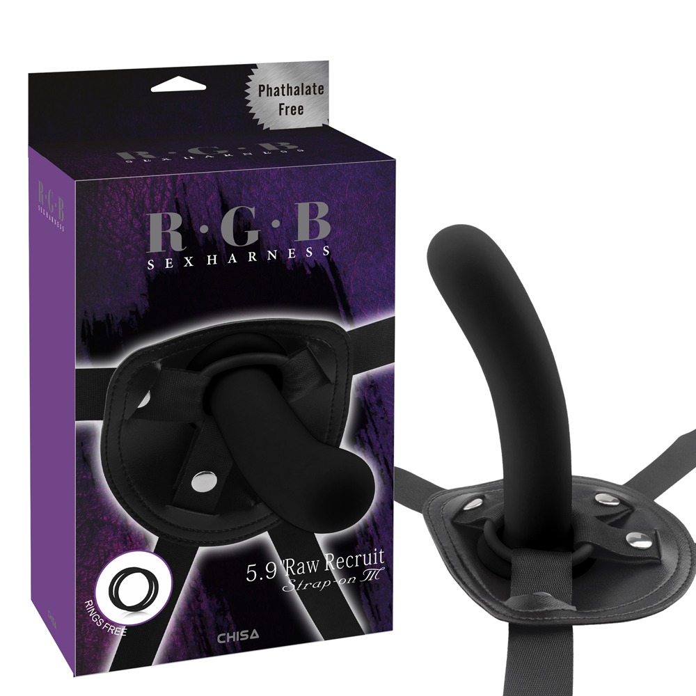 Секс игрушки - Страпон на ремнях из кожзама Chisa R.G.B Raw Recruit Strap-On с фаллоимитатором, M