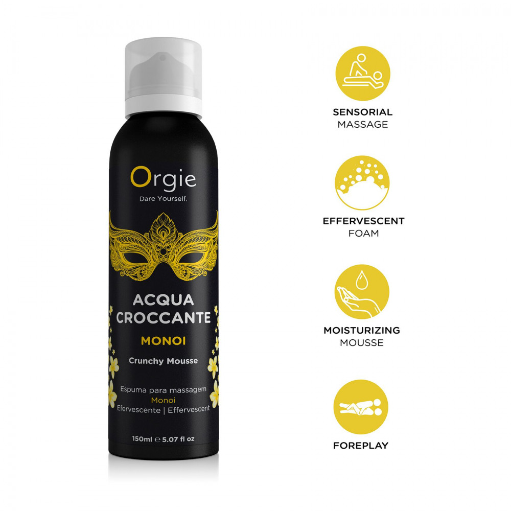 Массажные масла и свечи - Массажная пенка Orgie – Acqua Croccante Monoi (150 мл), эффект лопающихся пузырьков 2