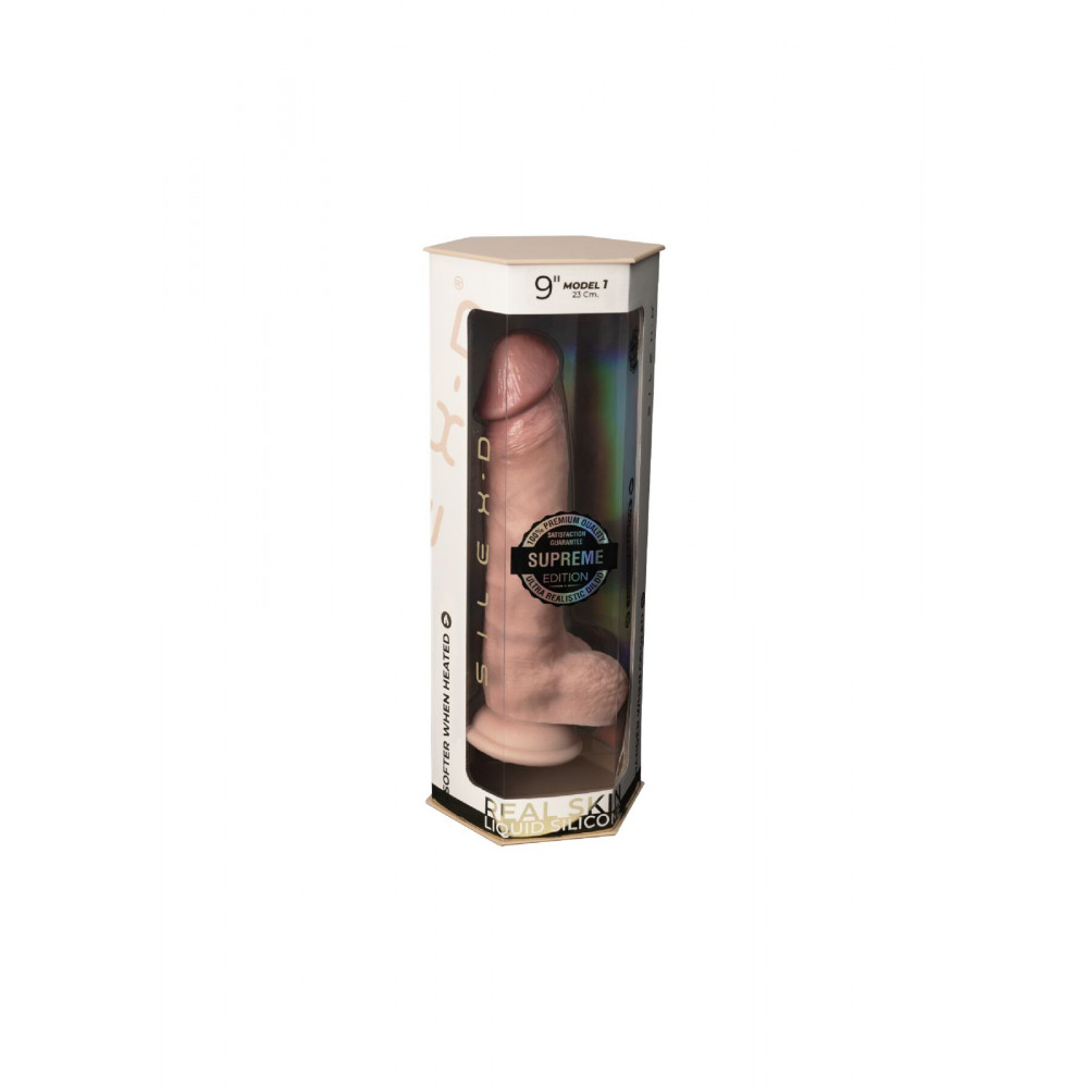 Фаллоимитаторы на присоске, двойные - Фаллоимитатор SilexD Tomas Premium Real Skin Flesh (9in MODEL 1) 6