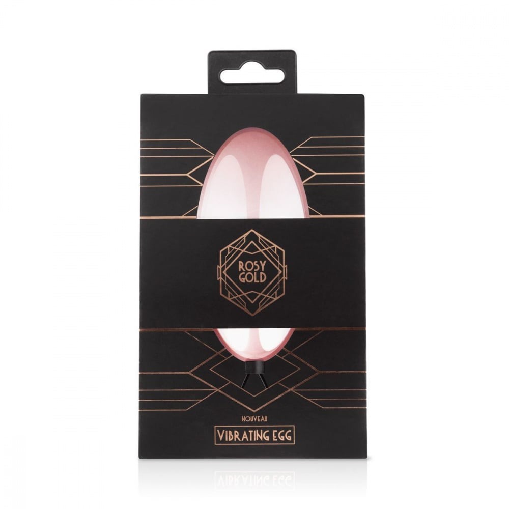 Вагинальные шарики - Виброяйцо с пультом управления на батарейках Rosy Gold-New Vibrating Egg 1