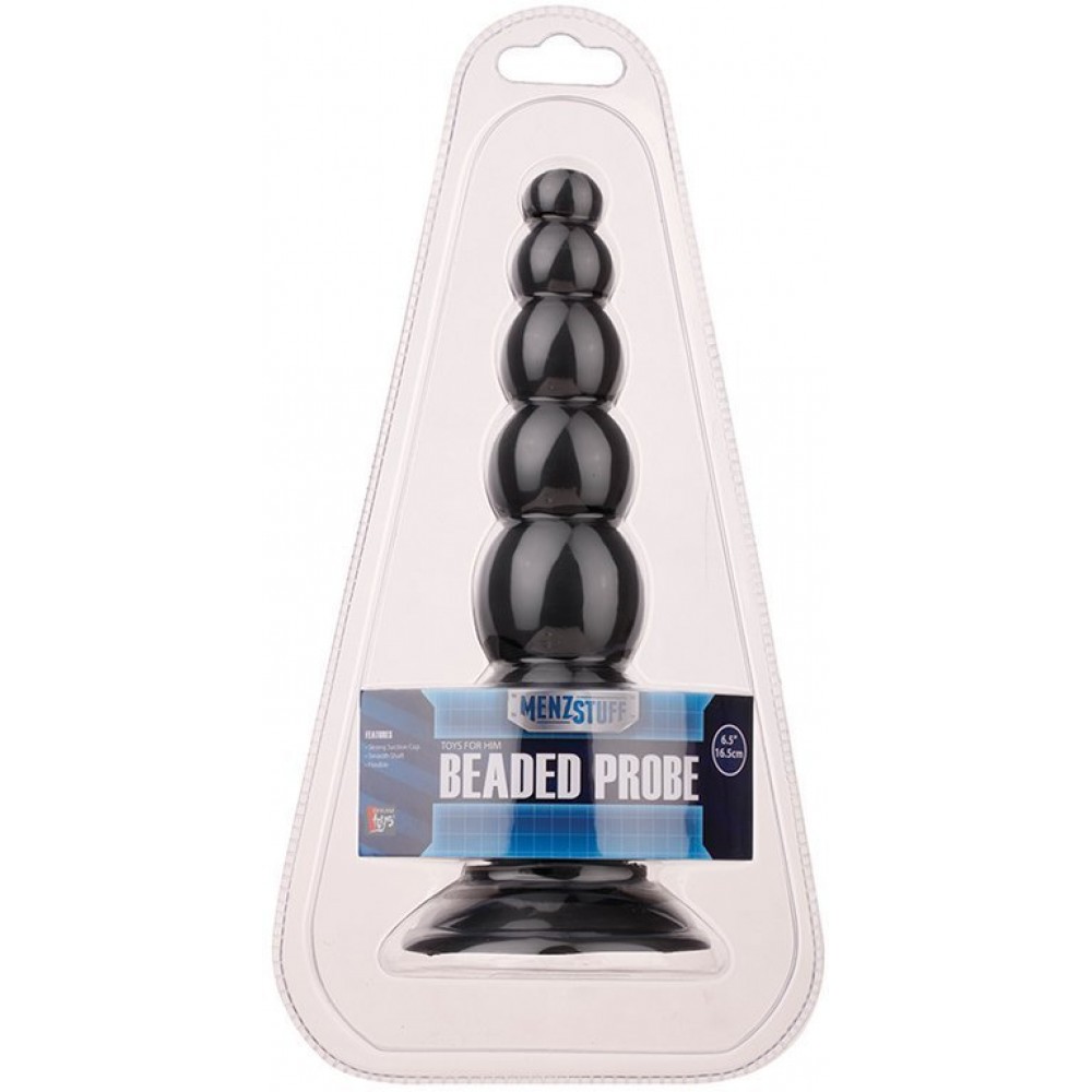 Анальная пробка - Анальная пробка с шариками MENZSTUFF BEADED PROBE BLACK