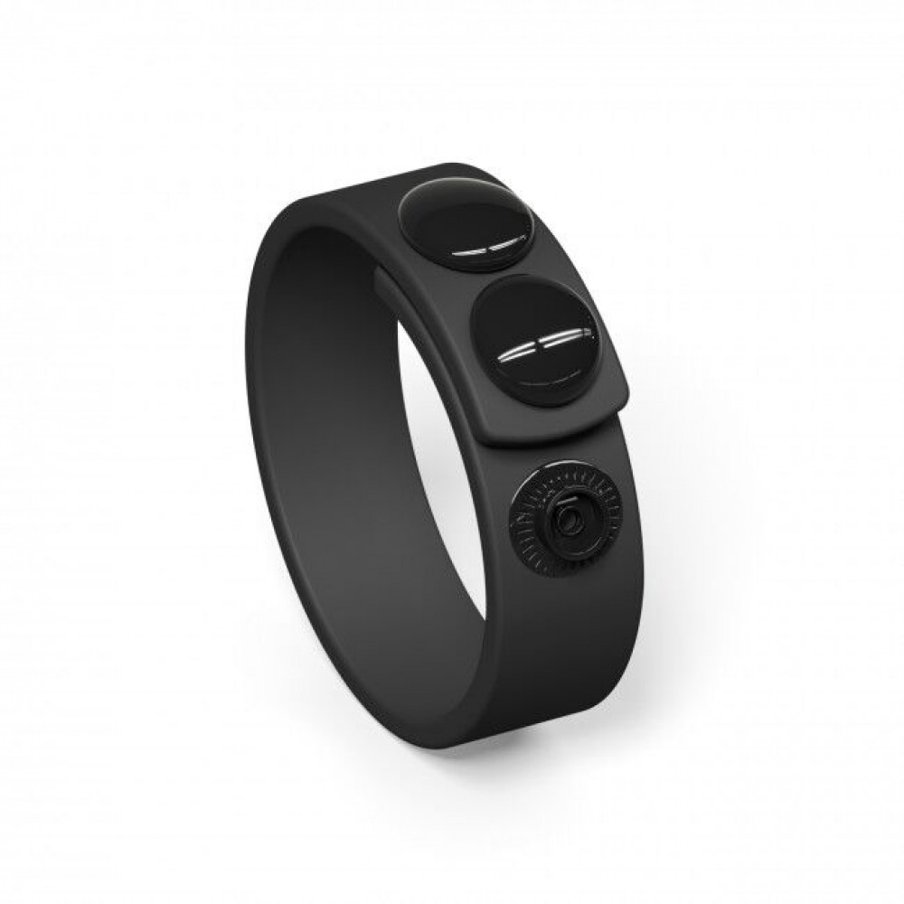 Эрекционное кольцо - Регулируемое эрекционное кольцо на кнопках Love To Love HERO RING - BLACK ONYX