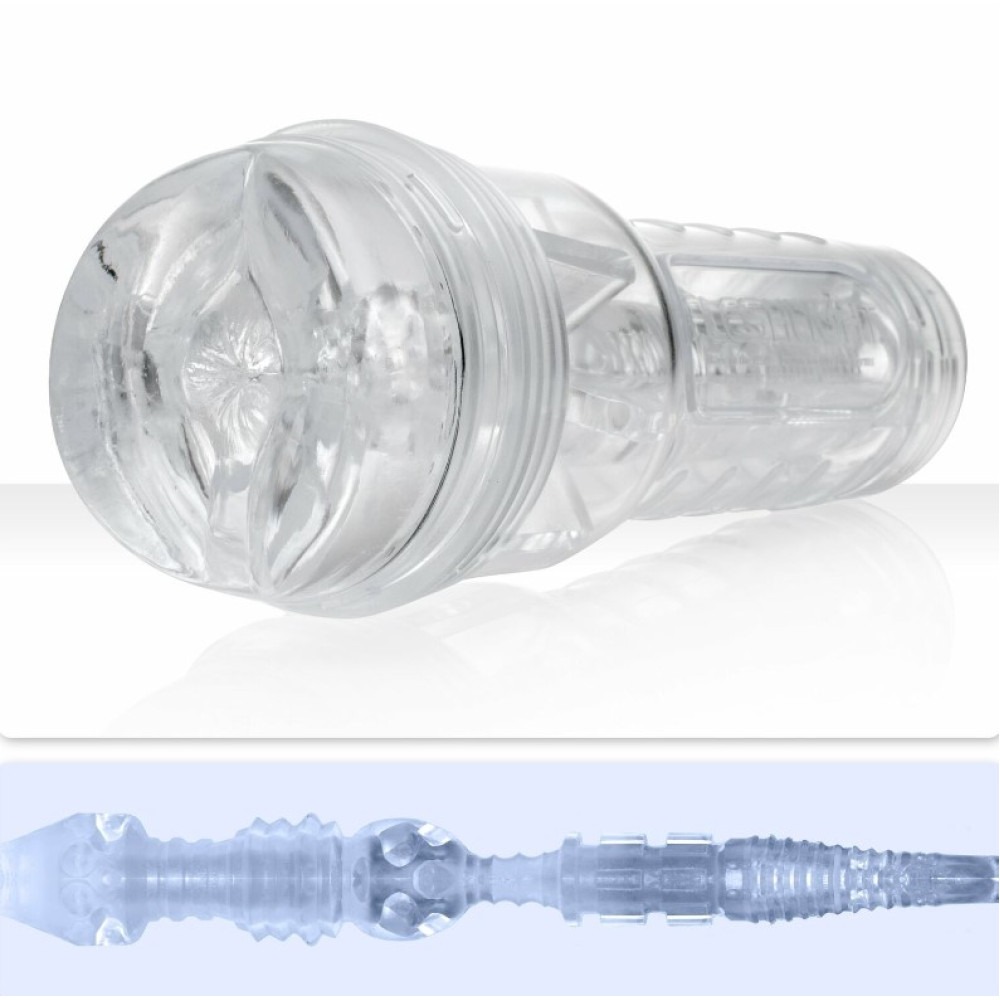 Секс игрушки - Мастурбатор анус в колбе, киберкожа Fleshlight Ice Butt Crystal, прозрачный