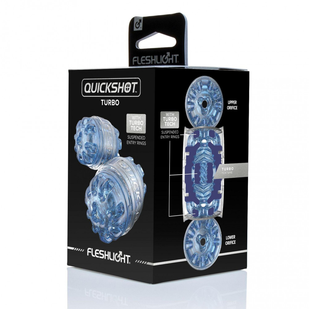 Секс игрушки - Мастурбатор двухсторонний FleshLight Quickshot Turbo, голубой 5