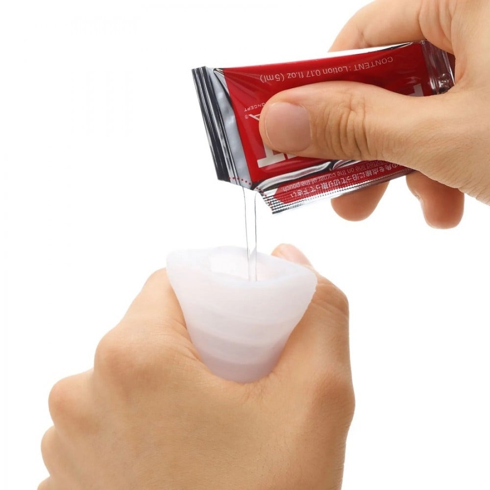 Секс игрушки - Мини мастурбатор нереалистичный Tenga Pocket Crystal Mist, с рельефом, белый 5