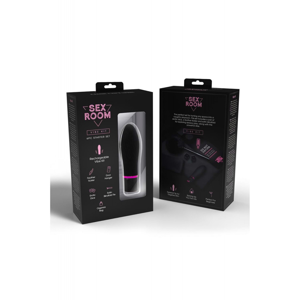 Секс игрушки - Набор девайсов для секс игр Dream Toys Sex Room Vibe Kit, 6 предметов, черный/розовый