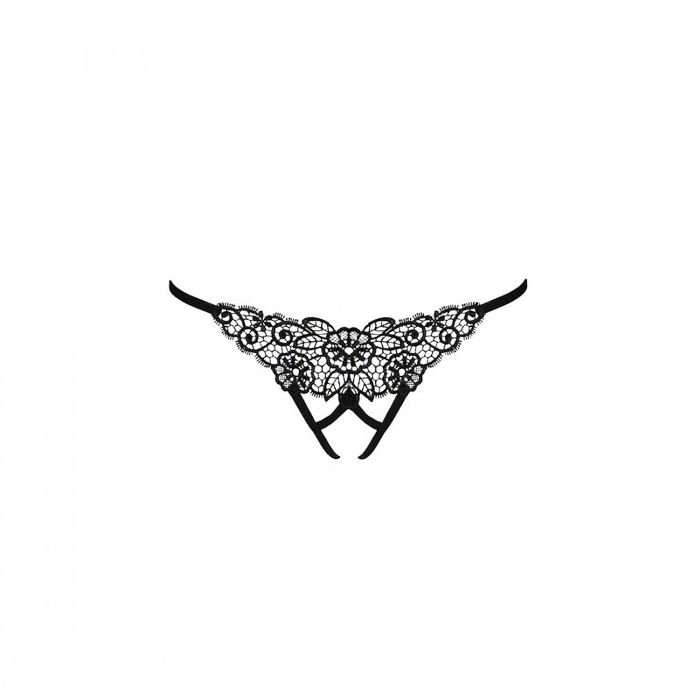 Сексуальные трусики - Трусики кружевные с доступом VIOLANTE THONG black L/XL - Passion Exclusive 2