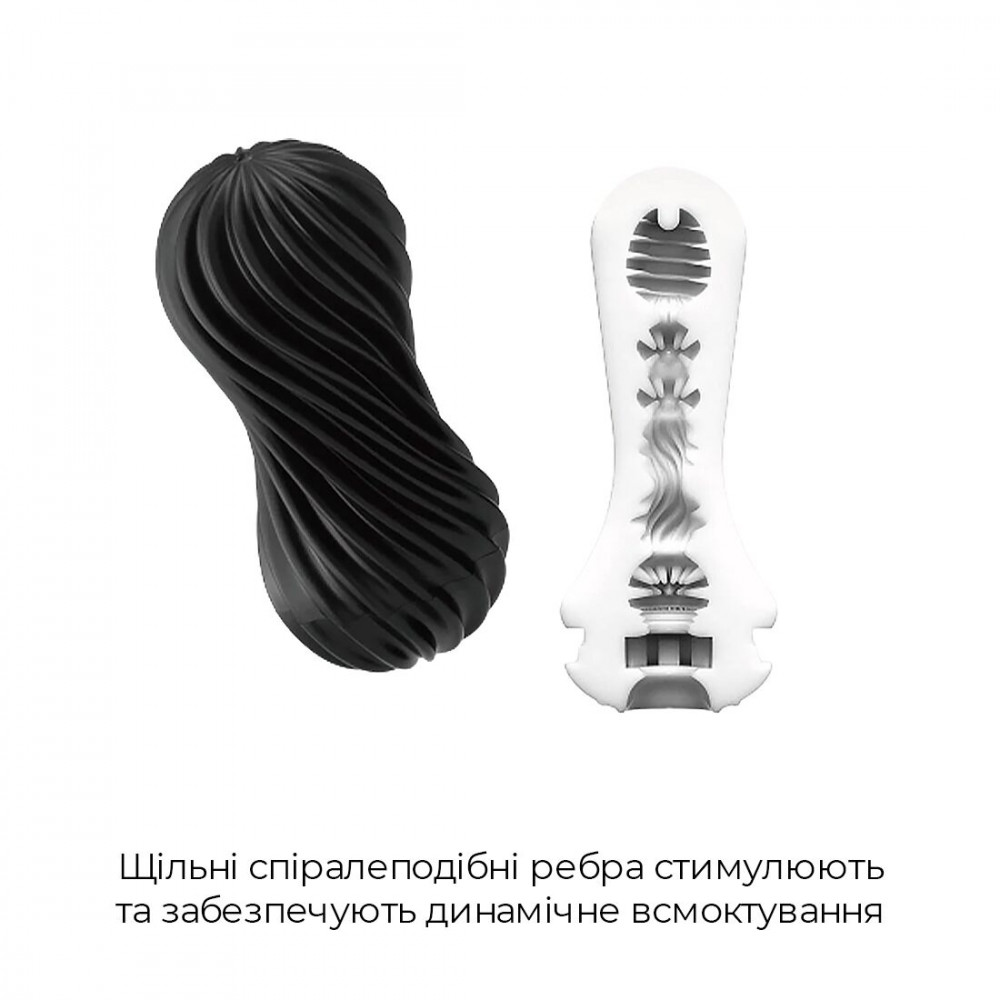 Другие мастурбаторы - Мастурбатор Tenga Flex Rocky Black с изменяемой интенсивностью, можно скручивать 3