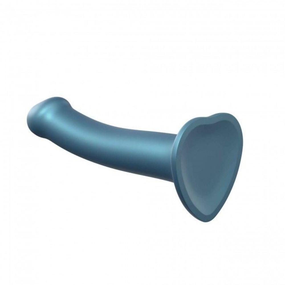 Страпон - Насадка для страпона Strap-On-Me Mono Density Dildo Blue M, диам. 3,3см, однослойный силикон, гибкий 4