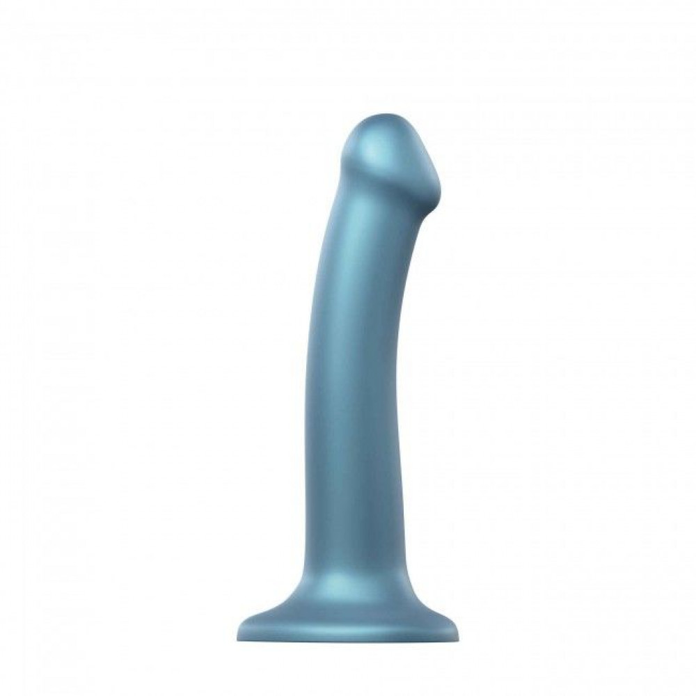 Страпон - Насадка для страпона Strap-On-Me Mono Density Dildo Blue M, диам. 3,3см, однослойный силикон, гибкий