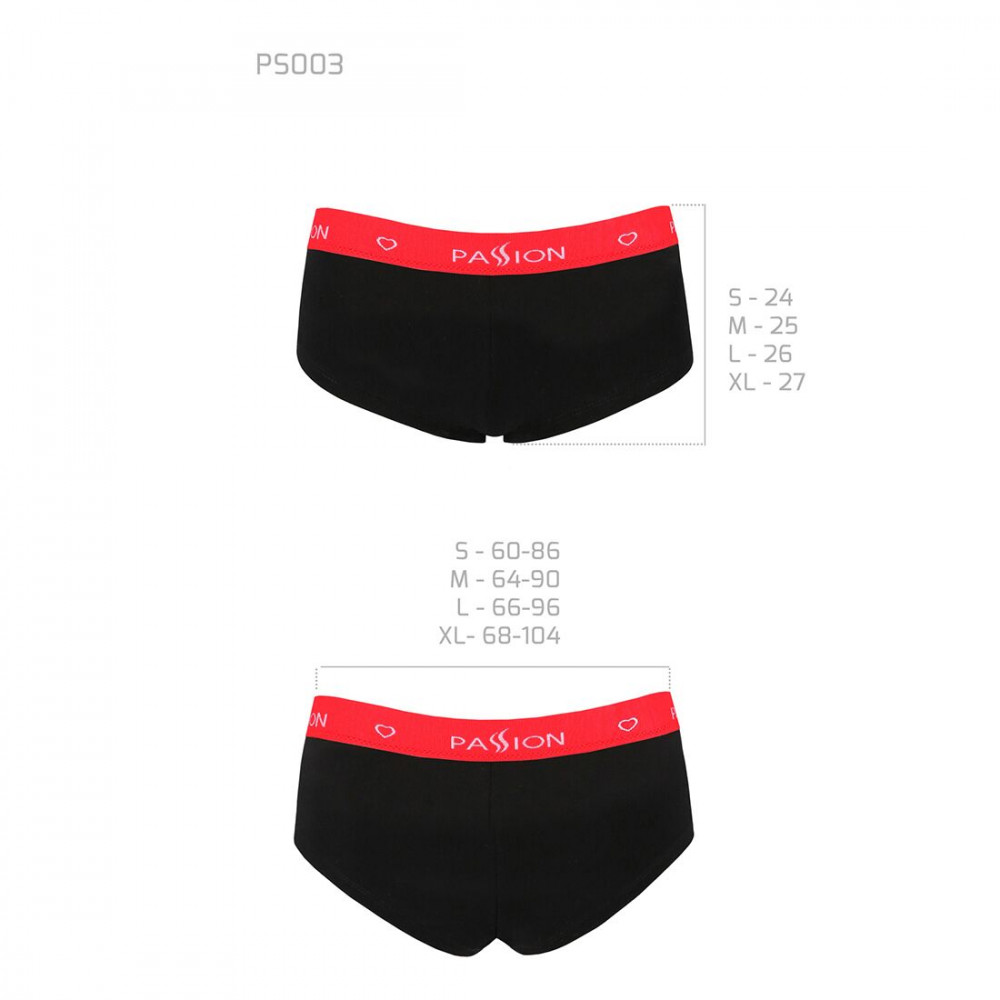 Эротические комплекты - Трусики-шортики Passion PS003 PANTIES black, size XL 2