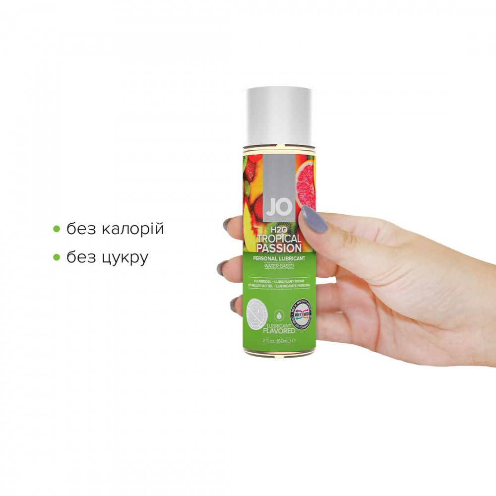 Оральные смазки - Смазка на водной основе System JO H2O — Tropical Passion (60 мл) без сахара, растительный глицерин 4