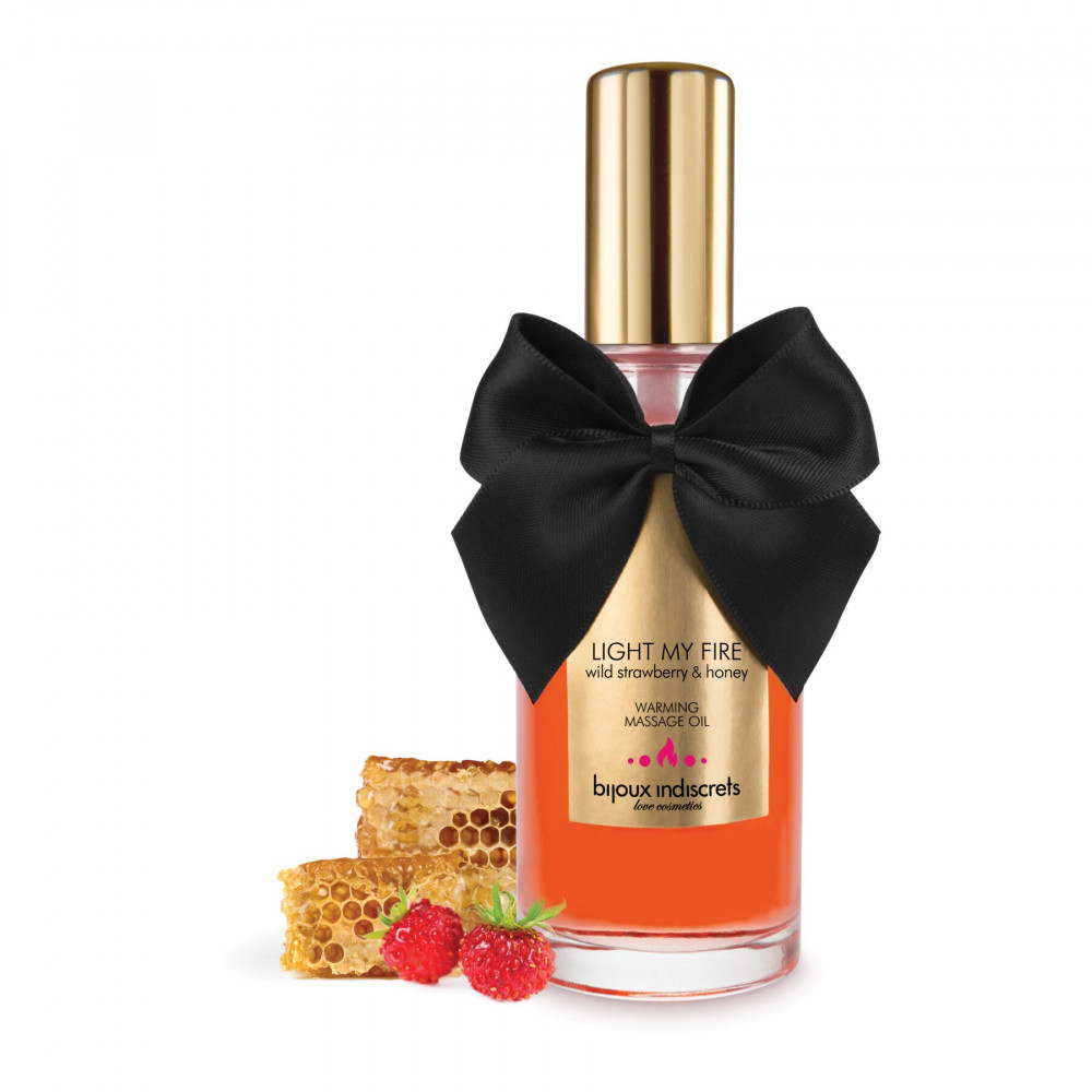 Массажные масла - Разогревающее масло Bijoux Indiscrets Light my Fire – Wild Strawberry&Honey