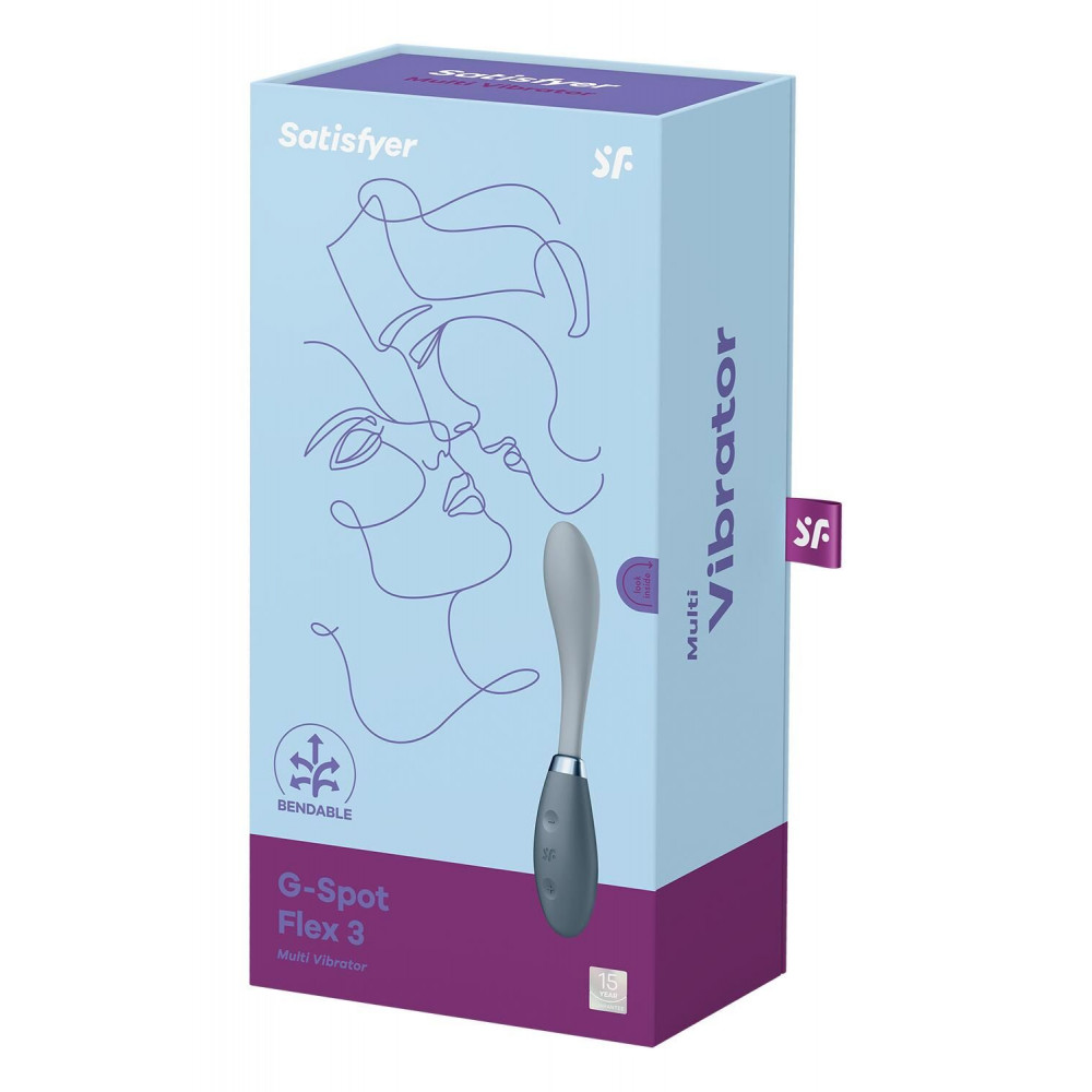 Стимулятор точки G - Вибратор Satisfyer G-Spot Flex 3 Grey, гибкий ствол с фиксацией положения 1