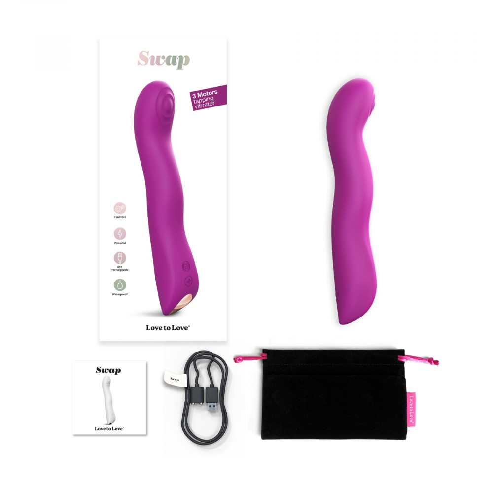Стимулятор точки G - Вибратор Love To Love SWAP - SWEET ORCHID с пульсирующей жемчужиной для точки G, 3 мотора, гнется 1
